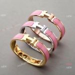 1:1 Replica Hermes Pink Clic H Bracelet Pink Enamel Bangle